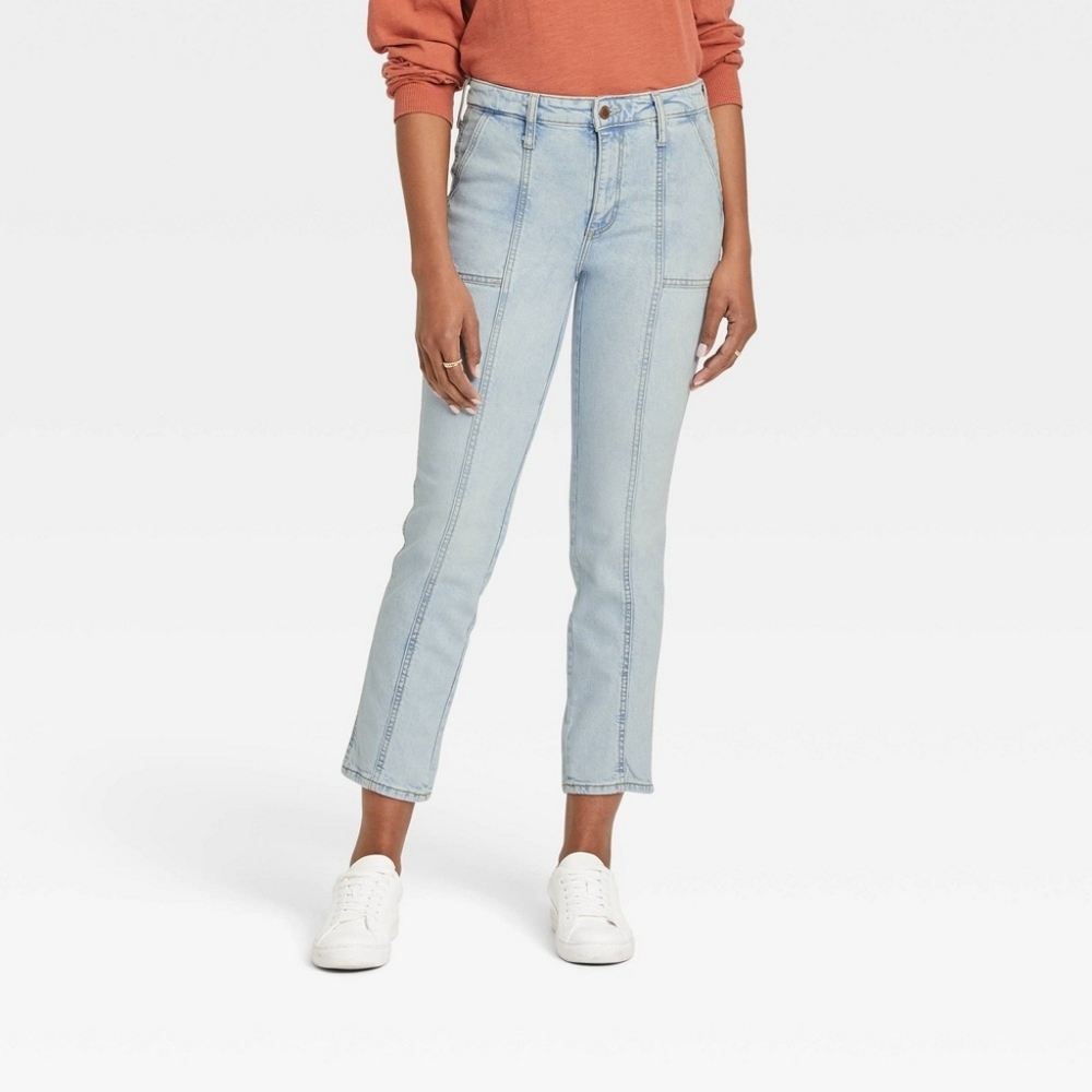 Universal Thread Light Wash High Rise Slim Straight Jeans NWT